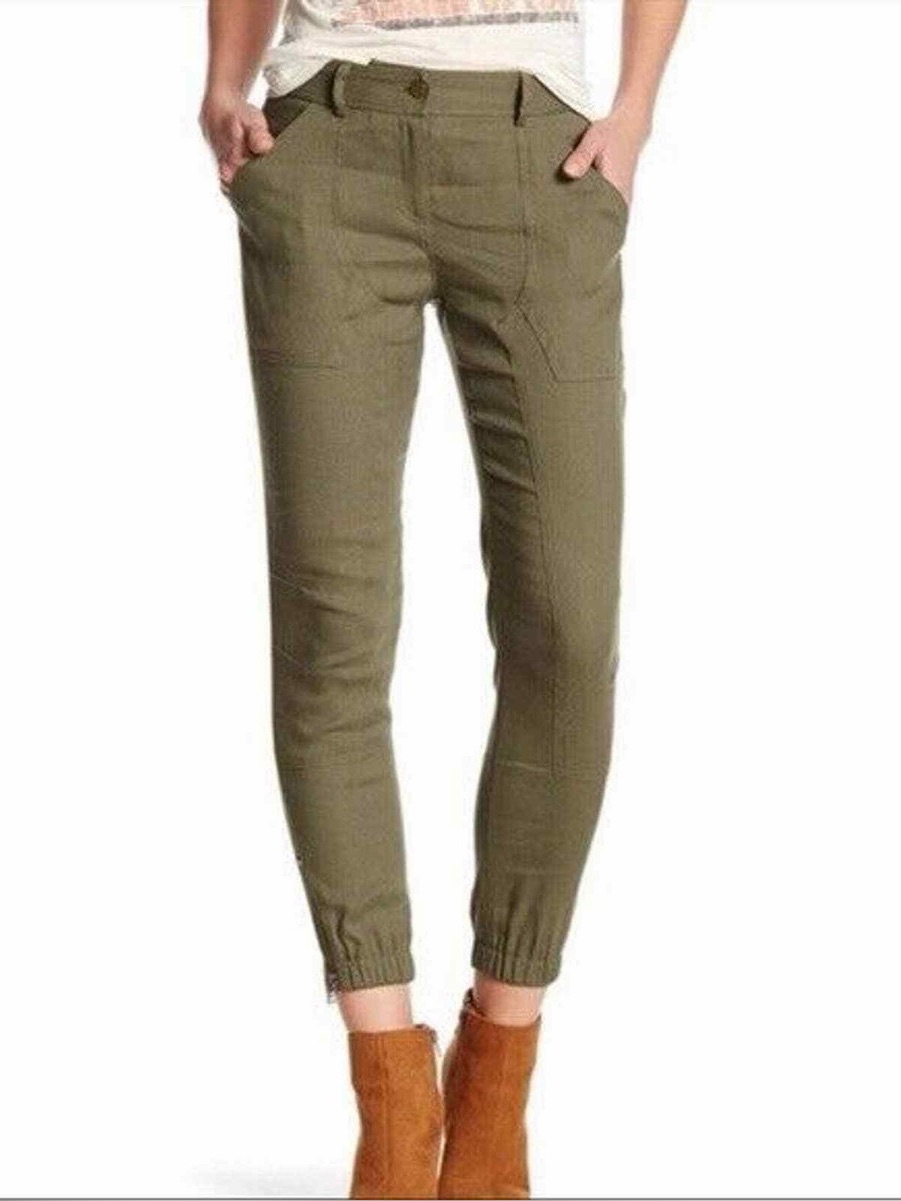 Veronica Beard Caladium Zip Cargo Linen Pants